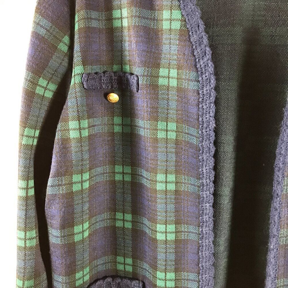 Vintage Alfred Dunner plaid knit blazer Jacket 14 - Picture 5 of 6